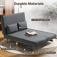 Einfach zu Installierender Schlafsessel mit Schlaffunktion, 2-Sitzer Schlafsofa für Kleine Wohnungen