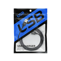 Sacs en plastique refermables personnalisés pour câbles USB avec trou de suspension, fermeture à trois côtés, fermeture éclair, pour téléphone et câble de données, accessoires numériques, rangement