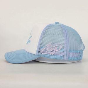 Casquettes de camionneur en mousse à 5 panneaux, personnalisées, de haute qualité, avec logo brodé 3D, en maille unie, vente en gros - Product Image 3
