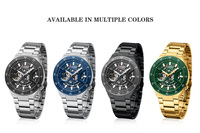 CURREN 8486 Nouvelle Montre Automatique Étanche Lumineuse pour Homme, Grand Modèle, Montre Mécanique Élégante avec Cadran Squeletté Unique et Bracelet en Métal
