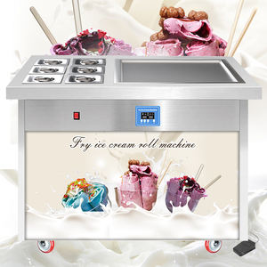MUXUE เครื่องทำไอศกรีมทอด,เครื่องทำไอศครีมโยเกิร์ตผลไม้สำหรับอาหารรถยนต์กระทะเดี่ยวพร้อม<span class=keywords><strong>ถาด</strong></span>6<span class=keywords><strong>ถาด</strong></span> - Product Image 3