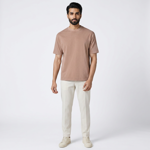 T-shirt uni surdimensionné pour homme, coupe ajustée, 100% coton, vente en gros en vrac sans quantité minimale de commande - Product Image 1