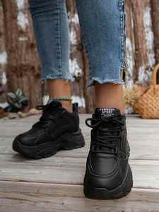 Baskets décontractées pour femmes, style simple, durables, à semelle plateforme épaisse, chaussures tendance et robustes - Product Image 6