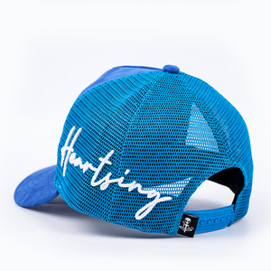 Hochwertige Sport Blue Custom Woven Patch Tier Schmetterling Logo Verstellbare 5 Panel Wildleder Trucker Hut für Männer Frauen - Product Image 4