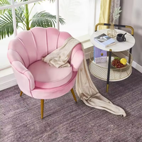 Fauteuil rond moderne rembourré à motifs floraux, fauteuil Fleur, chaise double en velours, canapé une place avec accoudoirs pour salon