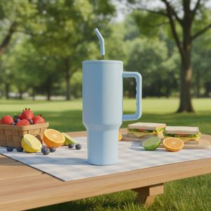 40Oz Sublimation Matte Macaron Colorful Tumblers Coffee Custom <b>Travel</b> <b>Mug</b> With Handle and <b>Straw</b> - Product Image 2