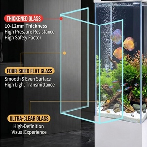 <span class=keywords><strong>Acquario</strong></span> Moderno in Vetro Ultra Trasparente, Design Senza Cornice, Ecologico, Rettangolare di Medie Dimensioni per Ufficio e Casa - Product Image 2