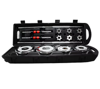 Ensemble d'haltères et de barres multifonctionnelles en fonte réglables 55 kg, finition électro-plaquée - Équipement de musculation durable unisexe