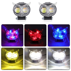Qideguan Motorcycle <b>Spotlight</b> 70x100mm Dual Color White Yellow LED IP68 Waterproof Spot Light For Bike - Product Image 4