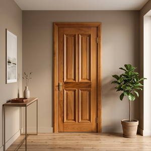 Puerta Interior Moderna de Madera Sólida con Panel Moldeado, Superficie Acabada, Apertura Manual para Dormitorio, Apartamento y Villa GA-08S - Product Image 1