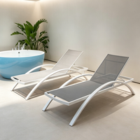Chaise longue pliante en aluminium minimaliste moderne, très vendue, en forme de S, empilable, pour bronzer en plein air, YIJUN