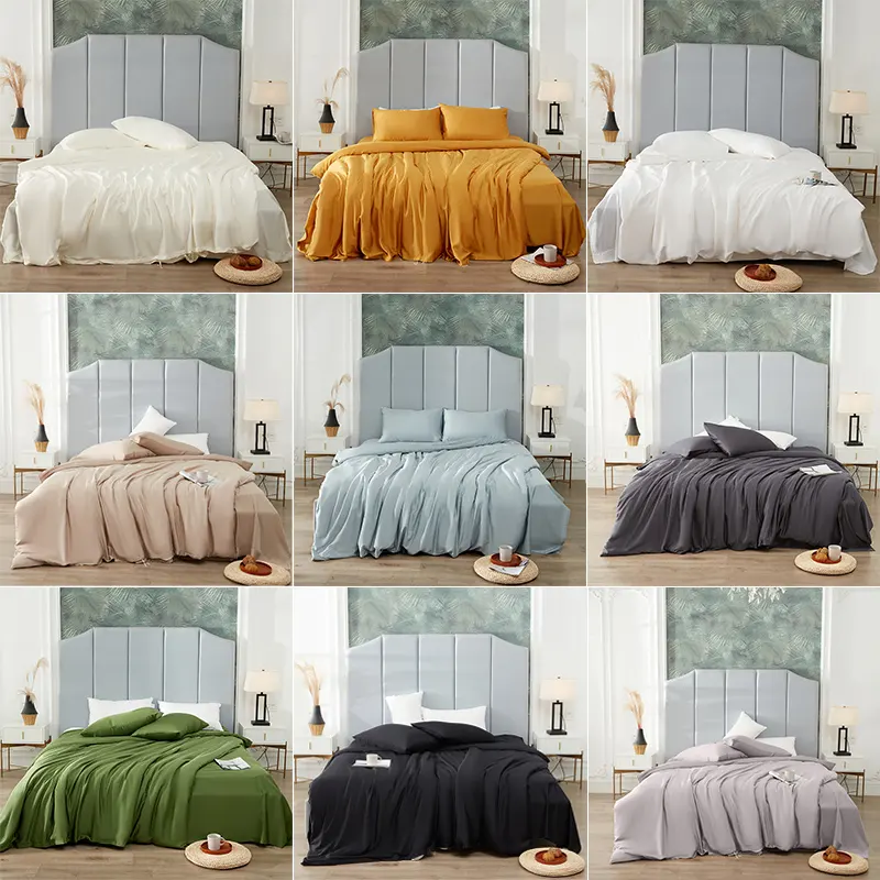Luxury 100% Bamboo Fabric King Queen Size Bedsheet Flat Sheet Set Bed Sheets Set 4Pcs Cheap Duvet Sets Bedsheets And Duvet