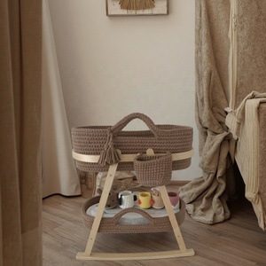 Panier à <span class=keywords><strong>langer</strong></span> en crochet fait main pour nouveau-né, ensemble de panier de Moïse, plateau de table à <span class=keywords><strong>langer</strong></span> pour <span class=keywords><strong>commode</strong></span> - Product Image 6