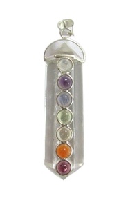 Agate Sept Chakra Triangle Pendentifs pour enfants Collé Sept Chakra Triangle Pendentifs - Product Image 4