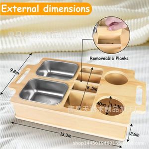 Cross-border sofa snack box, solid wood desktop divider fruit <b>rack</b>, beer remote control creative storage box - Product Image 4