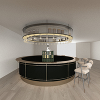 Comptoir de bar rond en bois moderne de haute qualité personnalisé pour les cafés, les hôtels, les écoles, les supermarchés, les centres commerciaux