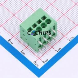 MX205R-3.5-04P-GN01-Cu-A Spring Terminal Block Through hole Component THT,P=3.5mm Connector 1x4P 3.5mm Green Right Angle Insert - Product Image 1