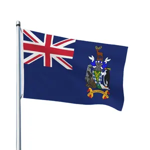 批发新的南乔治亚和南桑威奇岛国家100% 聚酯两面印刷3x5英尺旗帜和横幅
