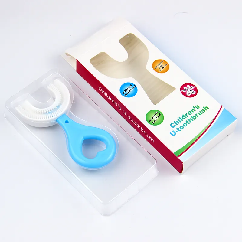 Wholesale 360 kids toothbrush u-shape u silicone toothbrushes kids tooth brushes u shape