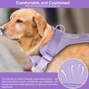 New Lightweight Custom Logo Pet Dog Safety Harness Adjustable Soft Padded Air Layer Dog Harness With Rubber Dog Collar Leash Bag - Product Image 5