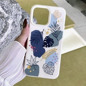 Suitable for iPhone 17, minimalist plant mural texture silicone full-cover shockproof phone case - Product Image 4