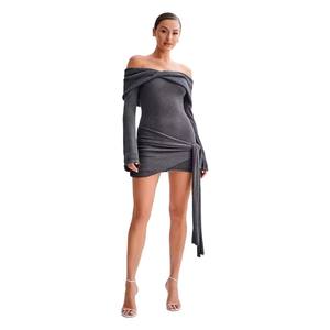 <span class=keywords><strong>Robe</strong></span> moulante en tricot à une épaule avec fines bretelles <span class=keywords><strong>H</strong></span>-22817 - Product Image 5
