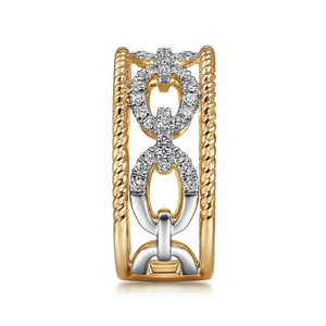 Elegante Anello Traforato Bicolore per Donna, Gioiello da Dito alla Moda - Product Image 6