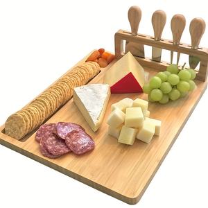 En stock, planche à <span class=keywords><strong>fromage</strong></span> en bambou pour la maison, la cuisine, les fruits, 4 couteaux, <span class=keywords><strong>plateau</strong></span> <span class=keywords><strong>de</strong></span> service pour les fêtes - Product Image 3