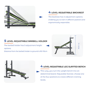 Banco de Pesas Multifuncional Ajustable y Plegable de Metal con Soporte - Equipo de Gimnasio y <span class=keywords><strong>Fitness</strong></span> - Product Image 5