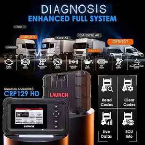 Launch CRP129 HD Sistema completo Herramienta de diagnóstico de camiones OBD2 Escáner Vehículos comercialesEscáner de camiones pesados Lector de código diesel - Product Image 2