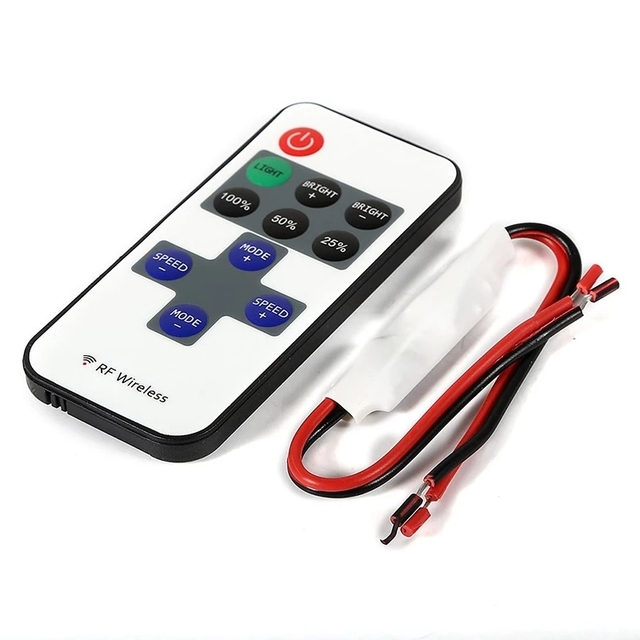 RF11 Key Mini LED Controller 5-24V Wireless RF Monochrome Light Strip Dimmer Regulator Single Remote Control Single Output