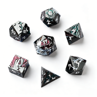 Ensemble de dés en métal Rainbow Dragon, dés de fantaisie à collectionner pour les joueurs de jeux de rôle et les collections de cadeaux