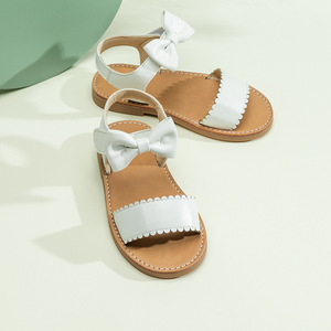 Sandalias de Playa de Verano para Niñas, Sandalias de Color Sólido con Punta Abierta y Lazo para Niñas - Product Image 6