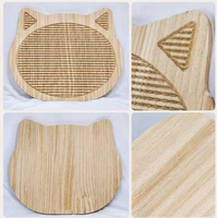 Papan Garukan Kucing dari Kayu Solid, Tidak Mudah Rontok, Tahan Lama & Tahan Gores, Tempat Tidur Kucing, Mainan Interaktif untuk Hiburan Kucing Sendiri