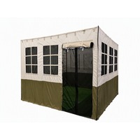 Tenda Sukkah 2x2m Putih Hijau Dua Warna Stan Sukkot Dinding Poliester Rangka Baja Kit Atap Siap untuk Alas Bambu