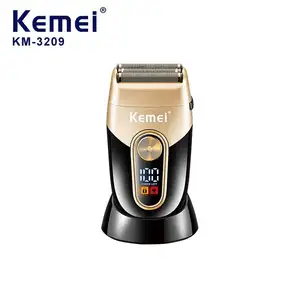 Kemei km-3209 Electric Men's Shaver Alta Qualidade Três Lâminas Cabeças IPX4 Waterproof Shaving Machine Foil Trimmer Razor