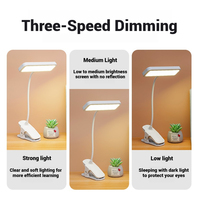 Lampe de bureau LED moderne blanche pour étudiants, protection oculaire, rechargeable par USB, luminosité réglable, contrôle tactile pour l'étude et la lecture