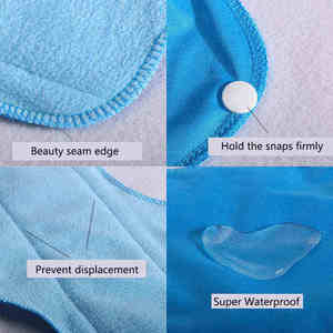 6 pièces/ensemble Serviettes hygiéniques en tissu réutilisables, protège-slips lavables, bande sanitaire pour les règles, <span class=keywords><strong>serviette</strong></span> hygiénique pour femme, incontinence - Product Image 4