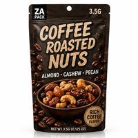 Sachet Mylar personnalisé imprimé ZA pour café et noix torréfiées, pochette verticale de 3,5 g pour l'emballage d'amandes et de noix de cajou