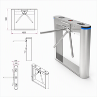 Système de contrôle d'accès à tripode avec code QR et carte RFID, en acier inoxydable 304, moteur sans balais, compatible IC/Carte, pour station de métro