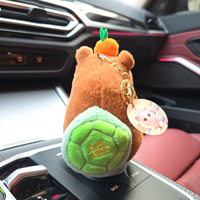 Porte-clés en peluche Capybara, jouets en peluche tortue pour sac à dos, ornements en peluche, pendentifs pour sac d'école, petits cadeaux en gros