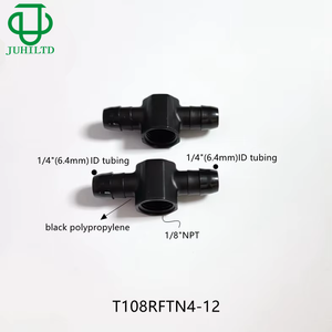 Conector en T de tres vías con rosca hembra 1/8NPTX 1/4 X 1/4, accesorio de bombeo de 6 mm de diámetro interior para tubería hexagonal de plástico PP para aceite, agua y aire. - Product Image 2