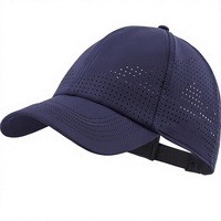 Casquette de baseball unisexe en nylon à 6 panneaux perforée, réglable, séchage rapide, protection UV, pour l'entraînement, la course et le golf