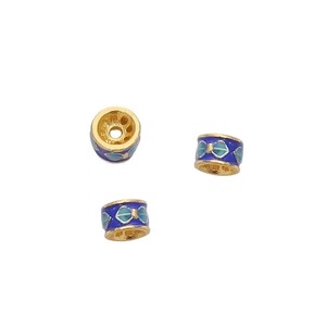 Nuevas Cuentas de Latón Cloisonné <span class=keywords><strong>F1</strong></span> en Oferta, Estilo Chino, Loto y Mariposa, Esmalte, Fornituras de Joyería para Fabricación de Joyas DIY, Venta al por Mayor - Product Image 5