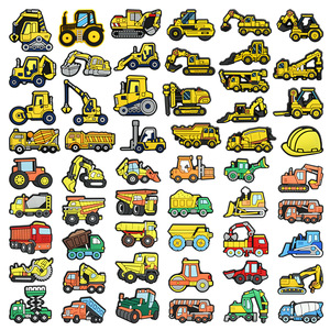 จี้ตกแต่งรองเท้าและเข็มกลัดรองเท้า PVC แบบหนาพิเศษ ลายรถก่อสร้าง สำหรับ<span class=keywords><strong>รองเท้า</strong></span>แบบสวม - Product Image 1