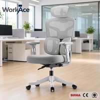 Chaise de bureau réglable avec réglage de la profondeur de l'assise CE EN 1335, pivotante, inclinable, pour le travail à domicile, vente en gros, approvisionnement en vrac en usine