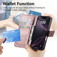 Étui en cuir PU pour iPhone 18 Pro Max S26, design papillon, support magnétique invisible, rabat avec fente pour cartes, résistant aux chutes