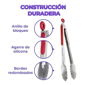 Pinces de cuisine en acier inoxydable pour griller, faire du barbecue et rôtir, 44,6 cm de long, compatibles lave-vaisselle, avec embouts métalliques et poignée ergonomique - Product Image 3