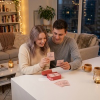 Cartes de citations inspirantes et motivantes personnalisées avec estampage à chaud de luxe, dans une boîte magnétique de luxe, ensemble de cartes de conversation pour couple