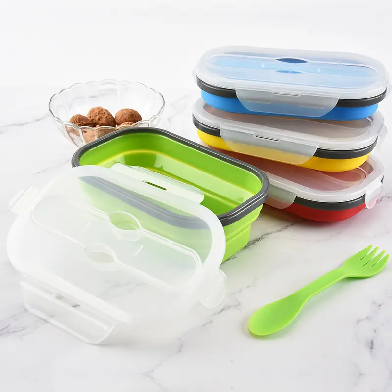 Food-Grade Foldable Lunch Box Collapsible Food Storage Containers Airtight Lunch Boxes